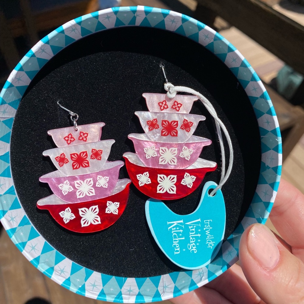 🥣 ERSTWILDER VINTAGE KITCHEN EARRINGS RETRO PYREX